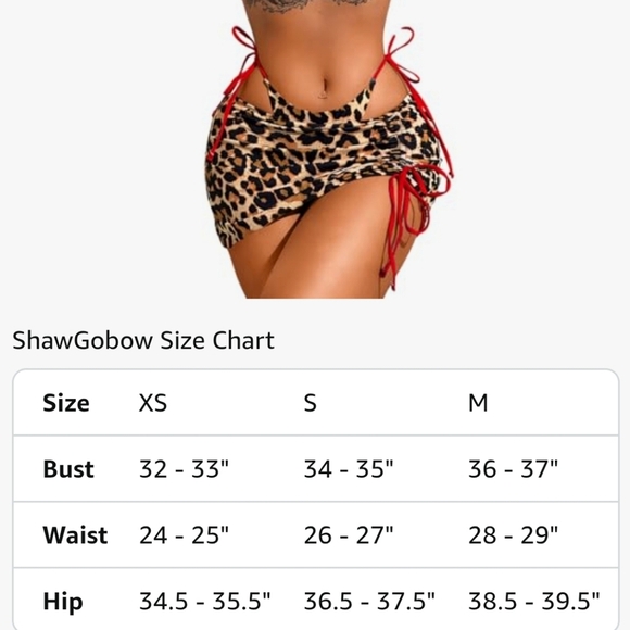 Reversible Leopard and Red 3 Piece Bikini Set NWOT - Picture 8 of 13